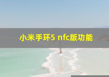 小米手环5 nfc版功能